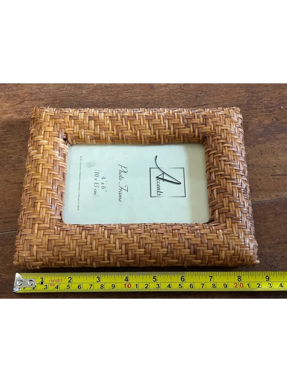 Accents 4x6 Woven Rattan Photo Frame